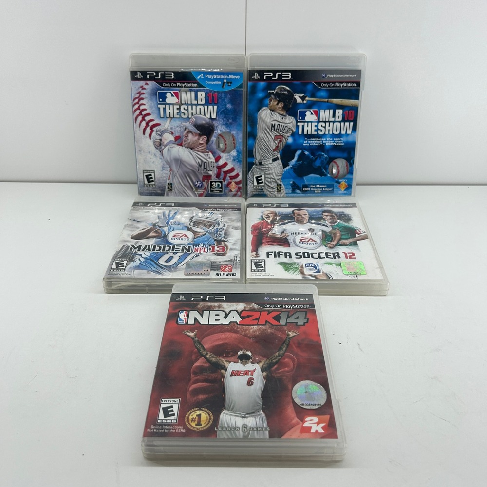 PS3 Sports Games Lot 5 Tested Working MLB NBA 2K Madden FIFA PlayStation 3